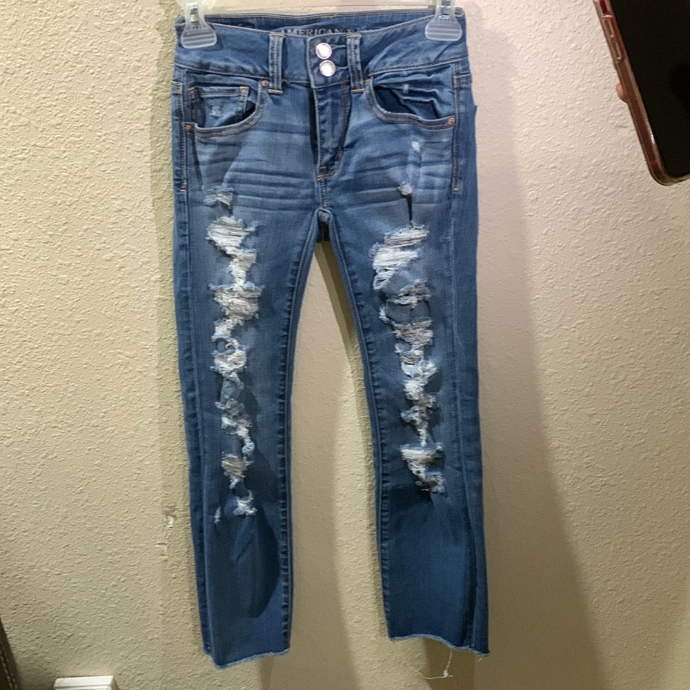 American eagle cropped jeans size 00